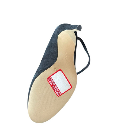 BCBG Ellah Black Sueded Lace Up Stiletto Pumps Women Size 7 Almond Toe NWT Y2K - Picture 8 of 9